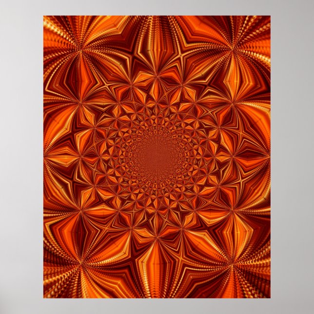 Patrón de arte digital caleidoscópico rojo-66666 (Frente)