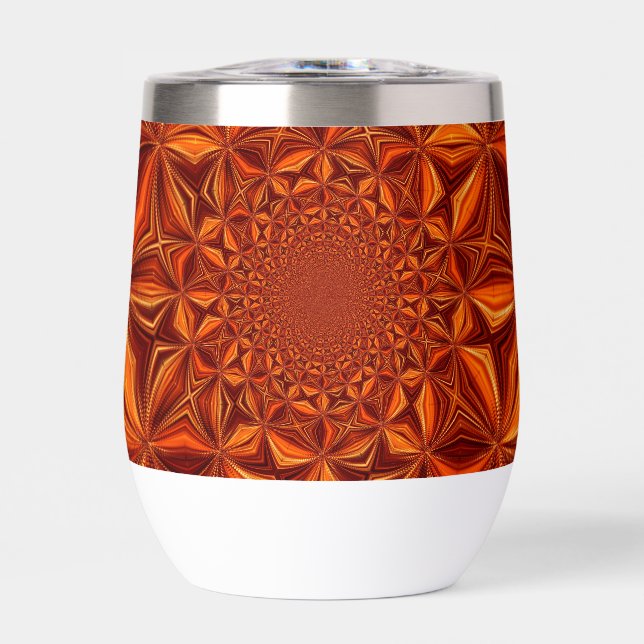 Patrón de arte digital caleidoscópico rojo-67546 (Frente)