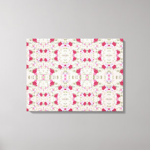 Patrón de arte floral moderno rosa rojo