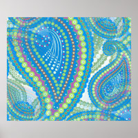 Patrón de Arte Floral Paisley Verde Lima Violeta A