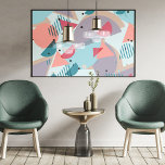 Patrón de arte geométrico de los años 50 del Resum<br><div class="desc">Clásico, divertido y contemporáneo rosa, naranja de color de coral, triángulos geométricos abstractos de color verde azul verde azulado, puntos de polka, rayas y mosaicos de medio círculo sobre un fondo de color pastel. Elegante cobertor original y fresco para la moda y amante del arte, amante de la moda, amante...</div>