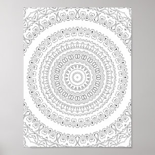Patrón de Arte para Colorear Ondas de Corazón Conc