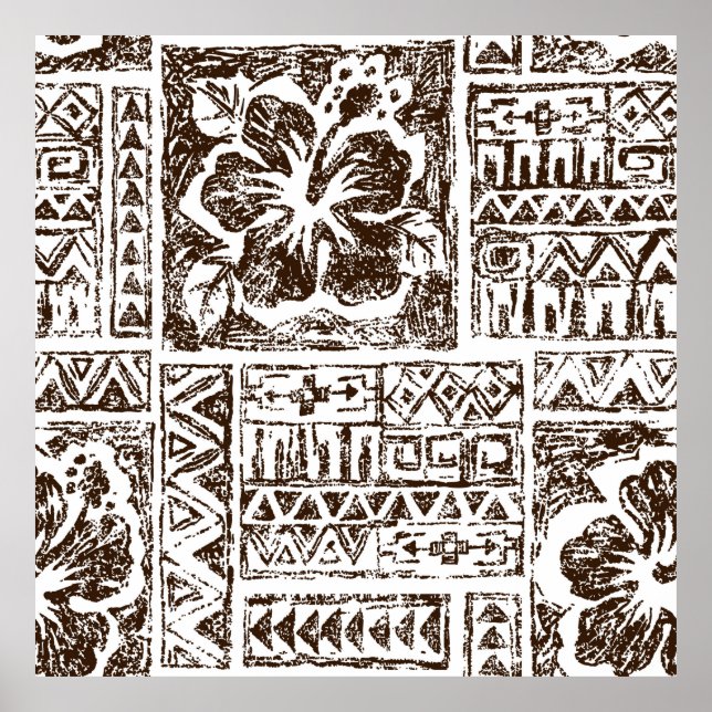 Patrón de arte tropical tribal de los indígenas ha (Frente)