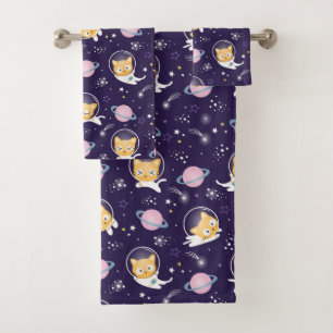 Patrón de astronautas de gatos gatitos