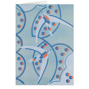 Patrón de aves animales de jazz Art Deco vintage