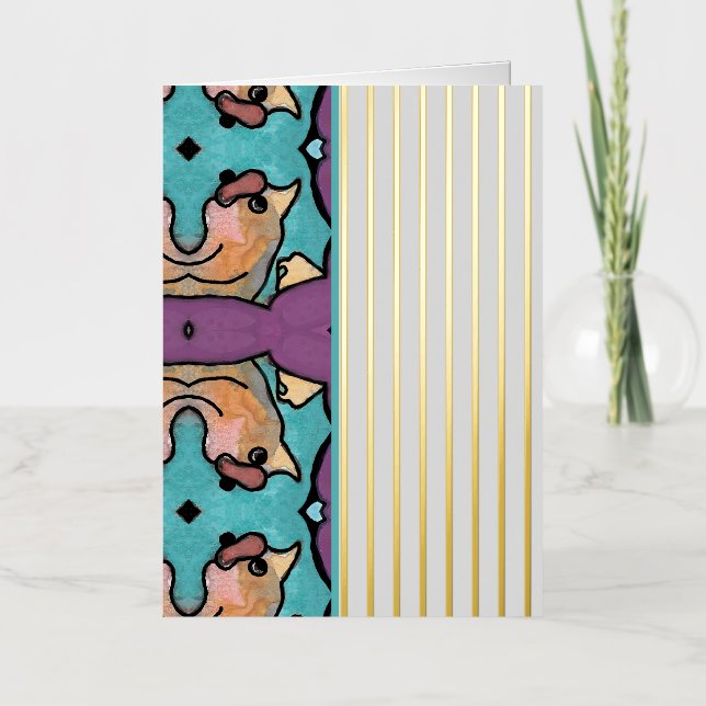 Patrón de aves de franjas de oro (Anverso)