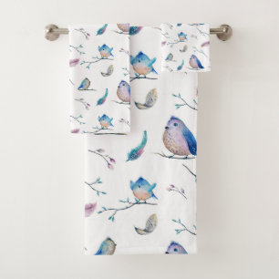 Patrón de aves y plumas