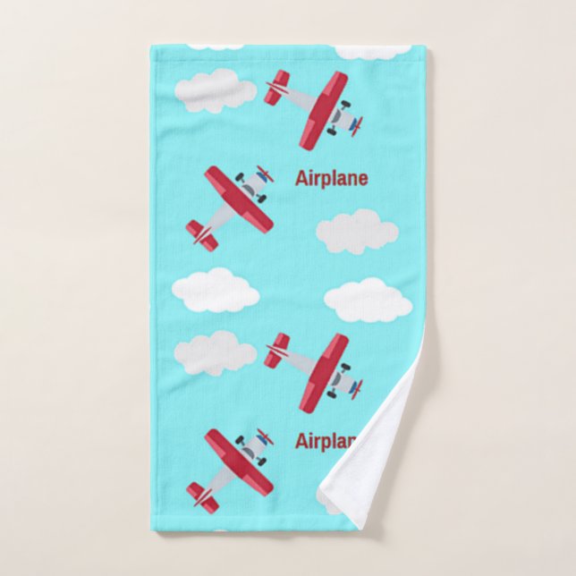 Patrón de avión en azul (Toalla de mano)