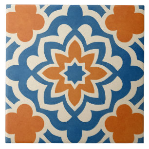 Patrón de azulejo floral geométrico marroquí moder