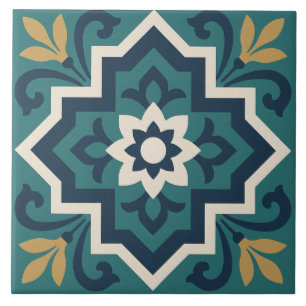 Patrón de azulejo floral islámico