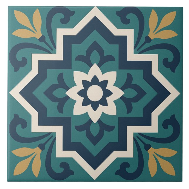 Patrón de azulejo floral islámico (Frente)