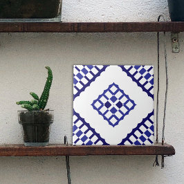Patrón de Azulejo Geométrico del Mosaico Azul y Bl