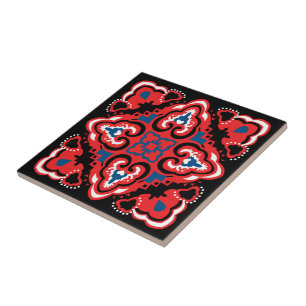 Patrón de Azulejo Rojo