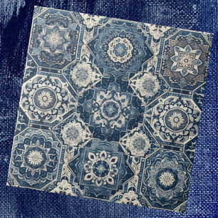 Patrón de azulejos marroquíes mediterráneos azules