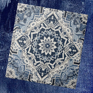 Patrón de azulejos marroquíes mediterráneos azules