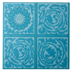 Patrón de Baldosa Azul Diaper Vintage de William M