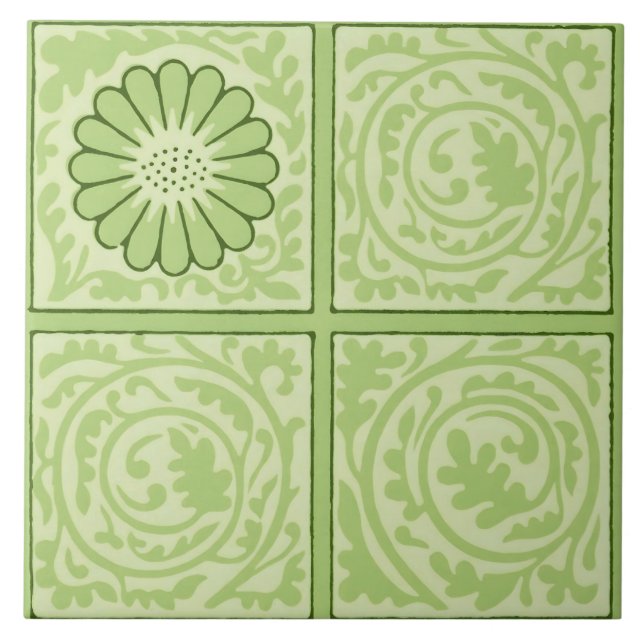 Patrón de Baldosa Verde de William Morris Diaper (Frente)
