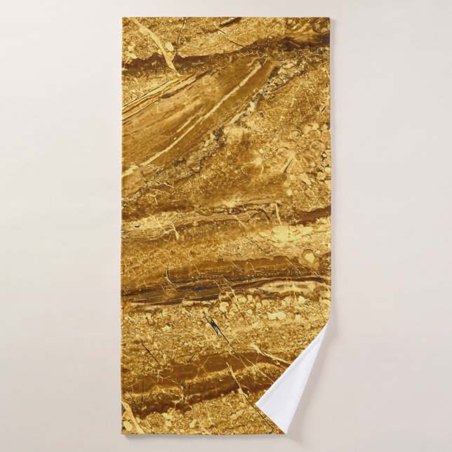Patrón de baldosas de mármol dorado natural (Toalla de baño)