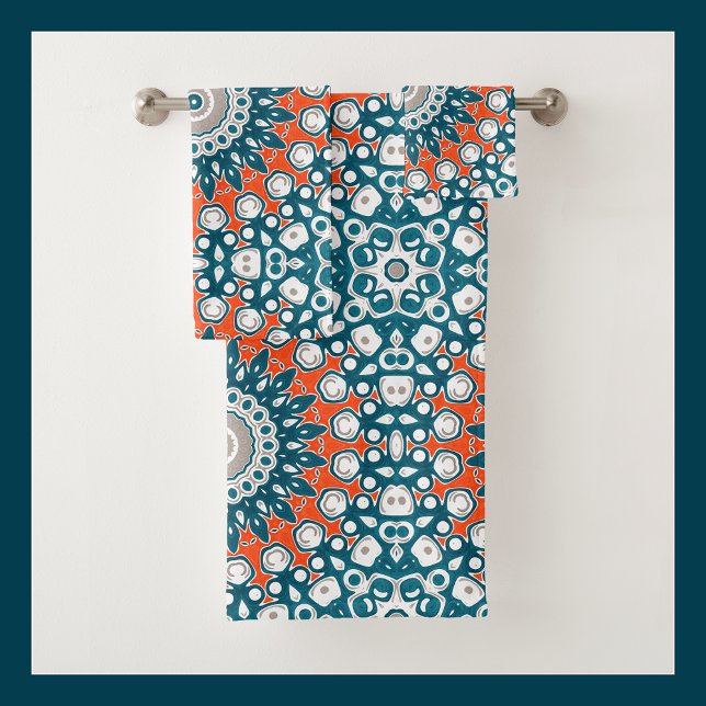 Patrón de baño de mandala de coral teal (Subido por el creador)