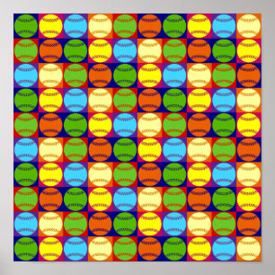 Patrón de baseballs de arte pop