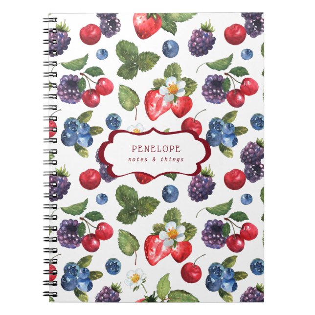 Patrón de bayas dulces veraniegas | Cuaderno de mo (Frente)