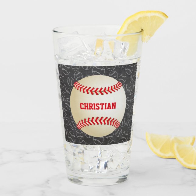 Patrón de béisbol de tablero de cartón con nombre  (Reverso (hielo))