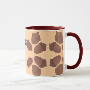 Patrón de bellotas en tazas personalizadas