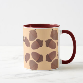 Patrón de bellotas en tazas personalizadas
