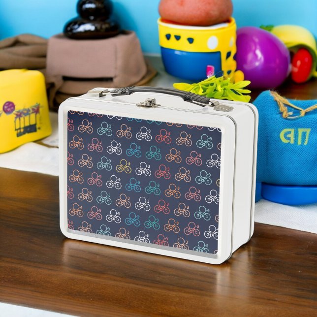 Patrón de bicicleta multicolor (Lunchbox )