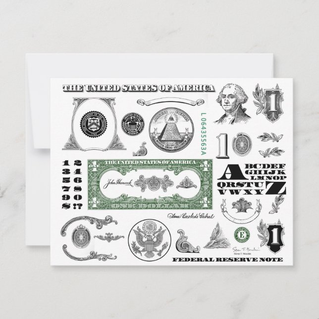Patrón de Billete de Un Dólar (Anverso)