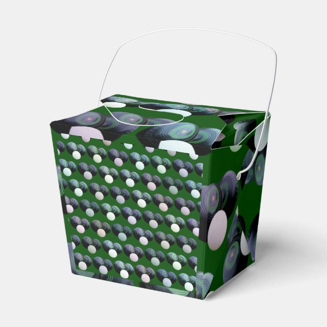 Patrón de bolos de césped verde, caja de favores d (Front Side)