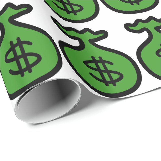 Patrón de bolsas de dinero divertidas Papel de jue (Esquina del rollo)