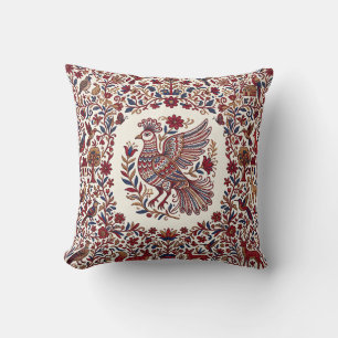 Patrón de Bordado Otomi Almohada de Pueblo