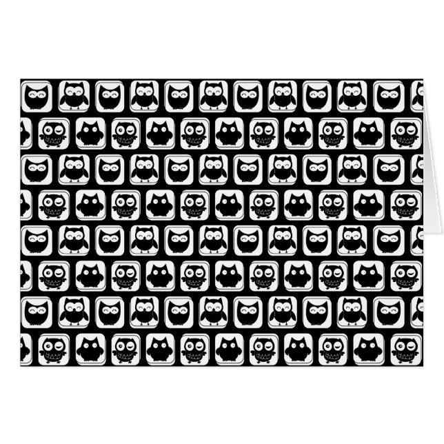 Patrón de búho en blanco y negro (Anverso (Horizontal))