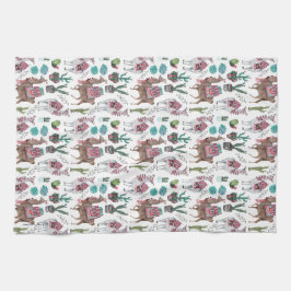 Patrón de cactus de Llamas | Toalla de cocina