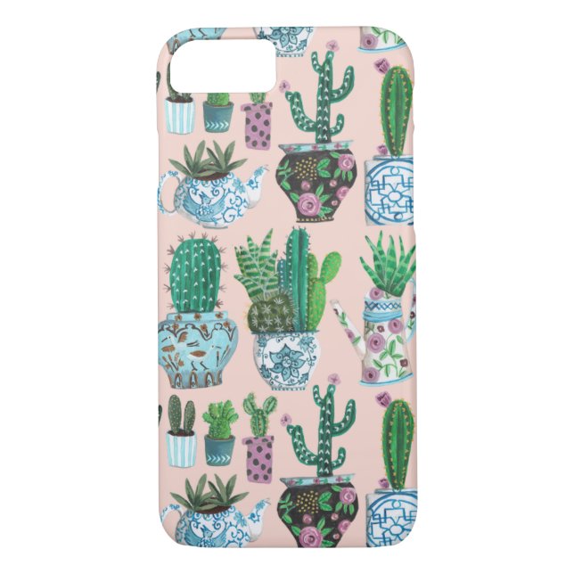 Patrón de Cactus de moda | Funda Iphone 7 (Reverso)