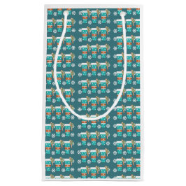 Patrón de café de vacaciones verde azulado Bolsa d