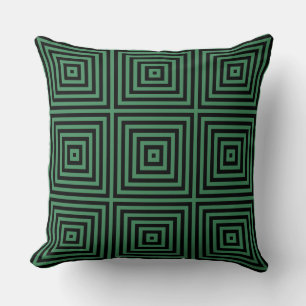 Patrón De Caja Verde Y Negro - Cojín decorativo