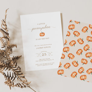 Patrón de calabaza Caída Baby Shower   Invitación