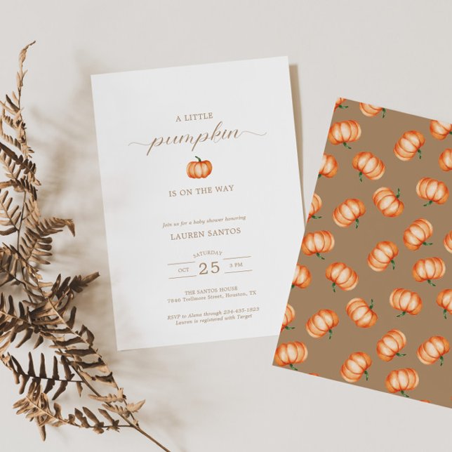 Patrón de calabaza Caída Baby Shower | Invitación (Available for print and instant digital download!)