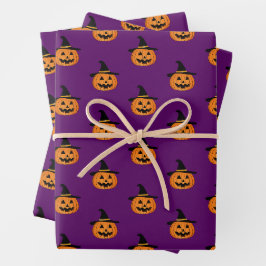 Patrón de calabaza de Halloween Papel de envolvimi
