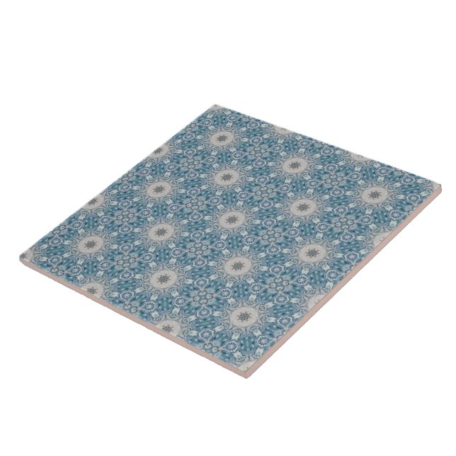 Patrón de caleidoscopio de azulejo Delft gris blan (Lado)