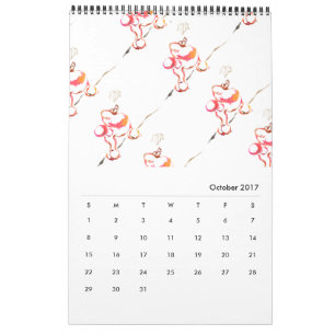 Patrón de calendario de caniche