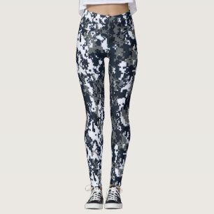 Patrón de camuflaje blanco negro Mujeres Leggings