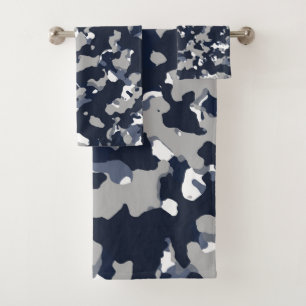 Patrón de Camuflaje Gris Azul Blanco