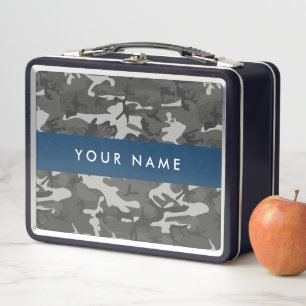 Patrón de camuflaje gris, tu nombre, Personaliza