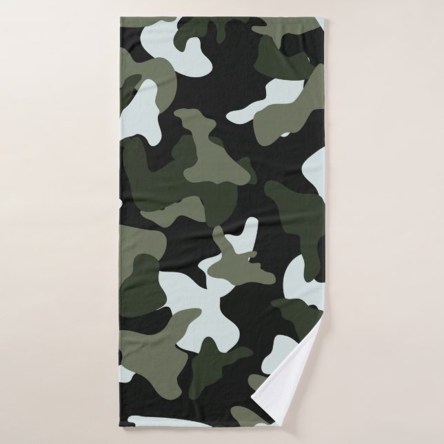Patrón de Camuflaje Militar de Camuflaje Verde Bla (Toalla de baño)