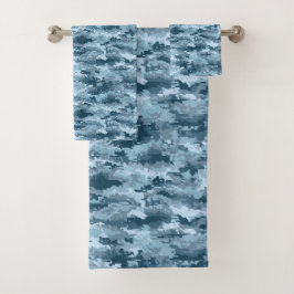 Patrón de camuflaje pixelado militar azul