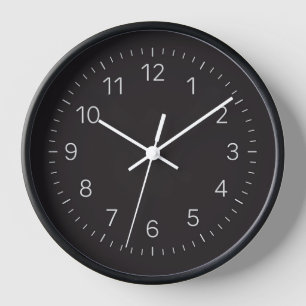 Patrón de cara de reloj oscuro con números platead