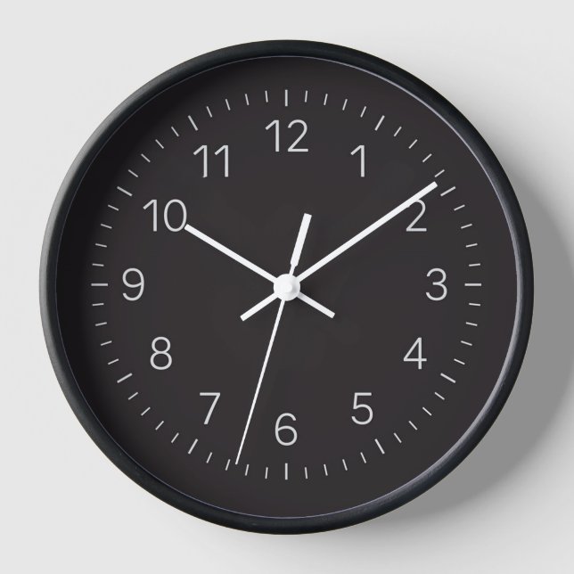 Patrón de cara de reloj oscuro con números platead (Anverso)